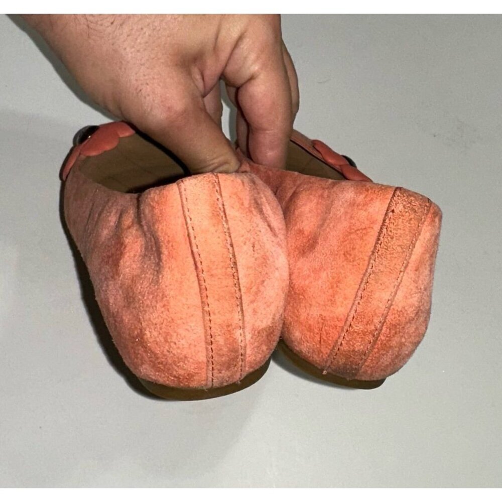 UGG Thea Poppy 'Vibrant Coral' Suede Slip On Flats Loafers Shoes Size 6.5 - Picture 6 of 11